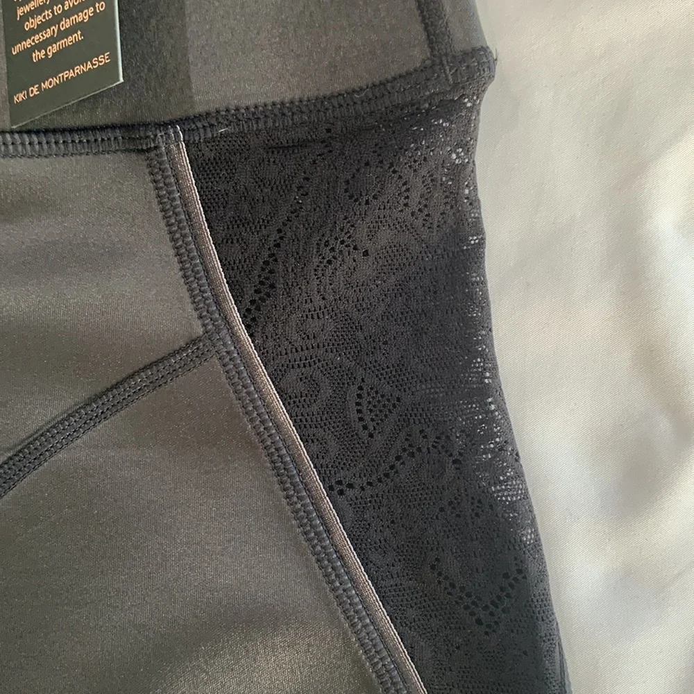 NWT Kiki De Montparnasse Athleisure Lace Inset‎ Biker Shorts